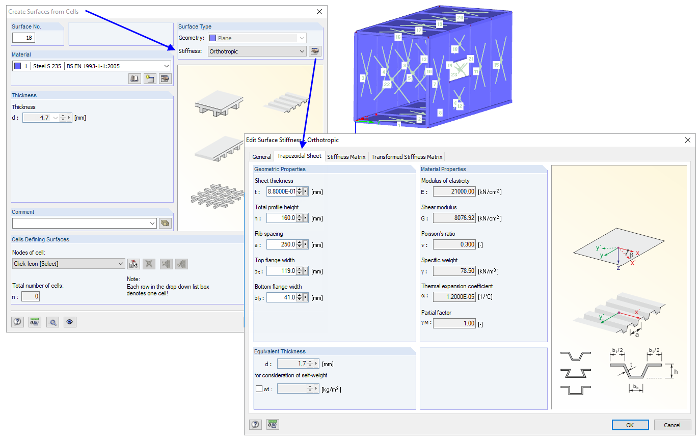 由单元格创建面