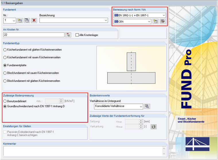Vorgaben für die Ermittlung der zulässigen Bodenpressung
