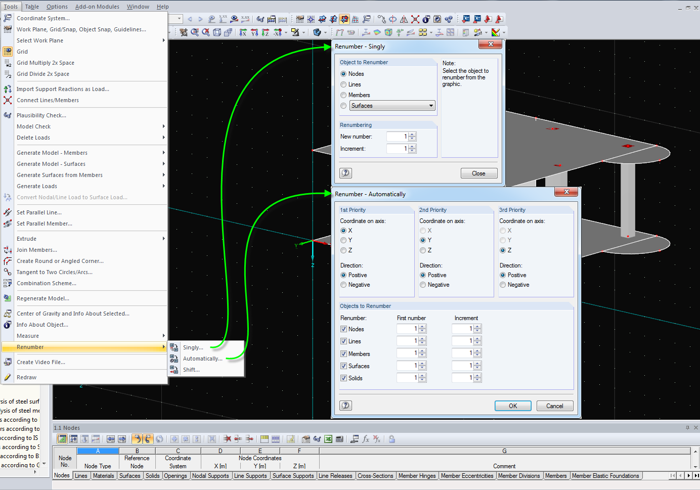 为结构构件重新编号