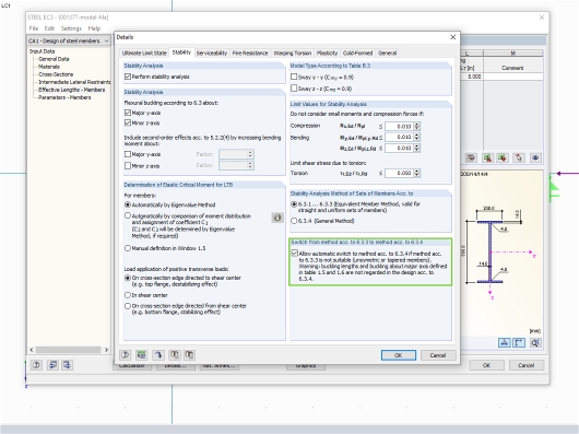 在详细信息对话框中切换选项卡