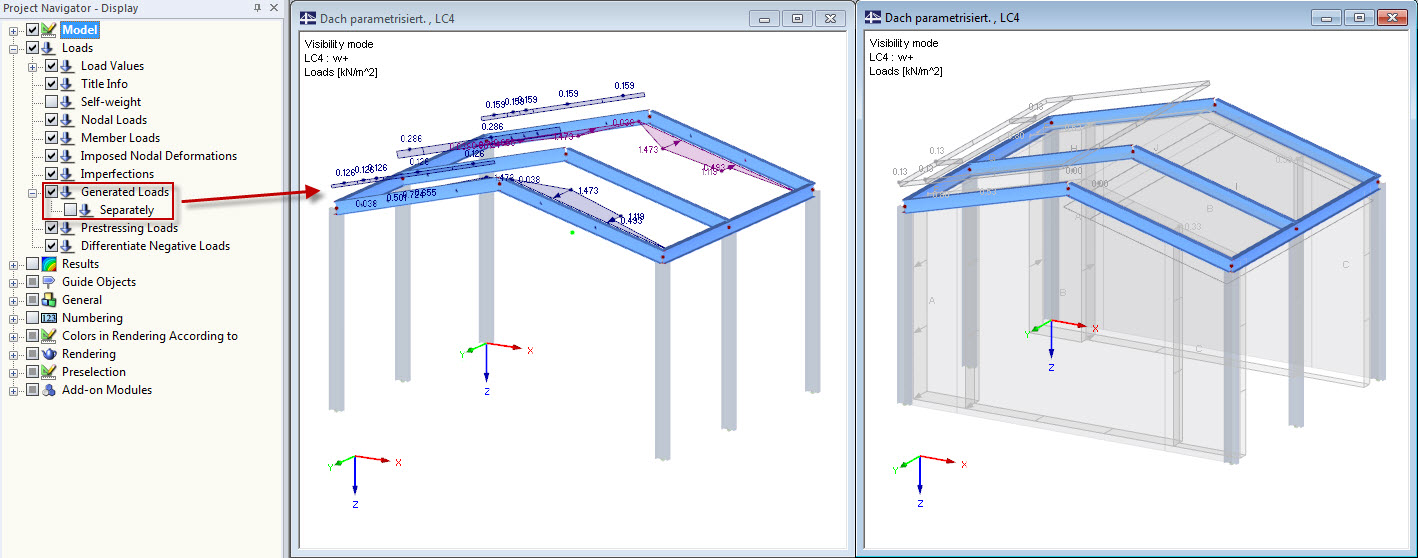 将可见性模式与生成的荷载一起使用