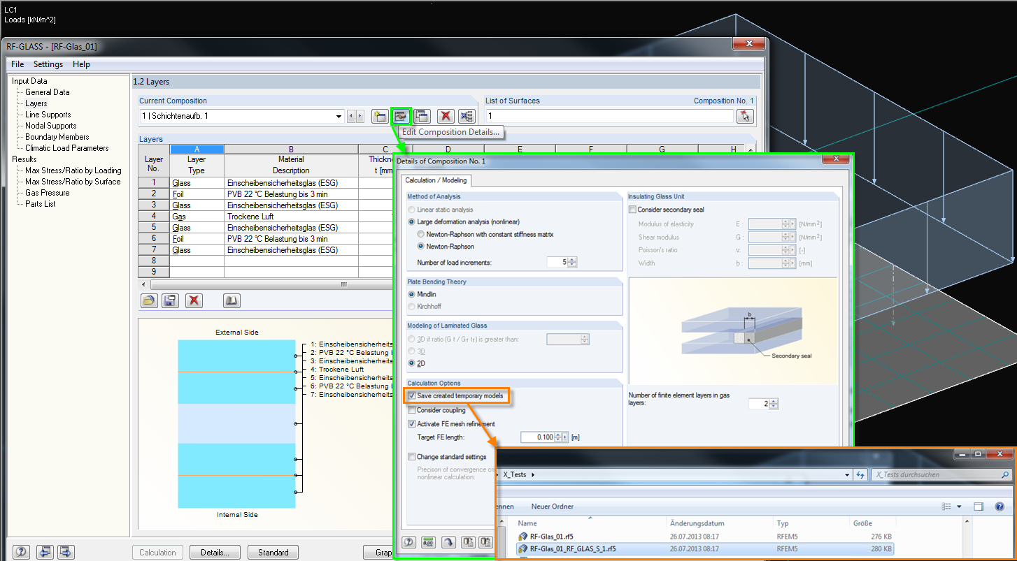 显示临时分析模型