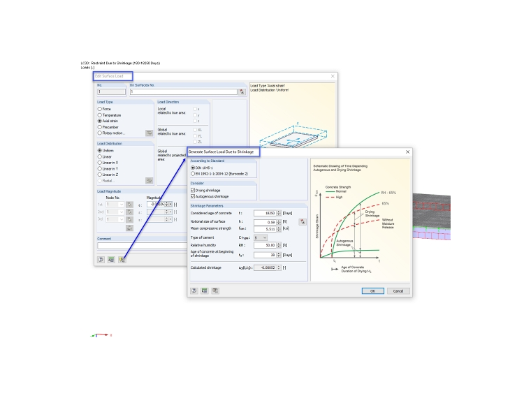 生成收缩面荷载