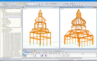 RSTAB 中两个最高拱形结构的 3D 模型（© Moses Structural Engineers Inc.）