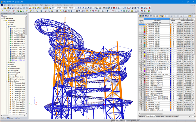 RFEM-Modell des Sky Walk in Dolní Morava