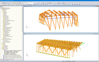 RFEM 模型的山区车站（上）和山谷车站（下） (© Indermühle Bauingenieure)