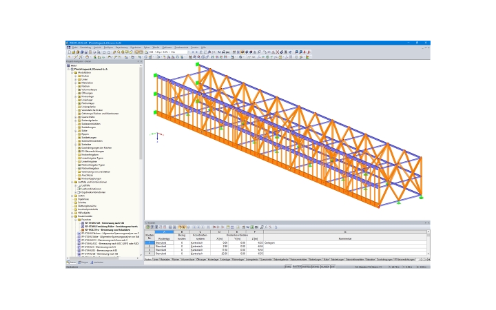 考虑新建两层楼层的桁架结构的 RFEM 模型 (© Indermühle Bauingenieure)