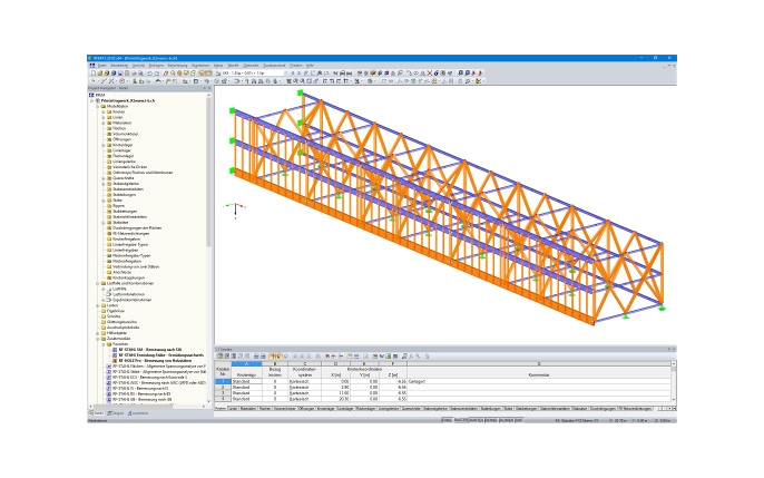 考虑新建两层楼层的桁架结构的 RFEM 模型 (© Indermühle Bauingenieure)