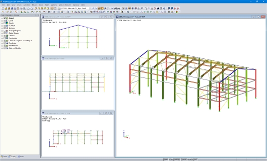 RFEM 中厂房的各种视图 (© Albyr)