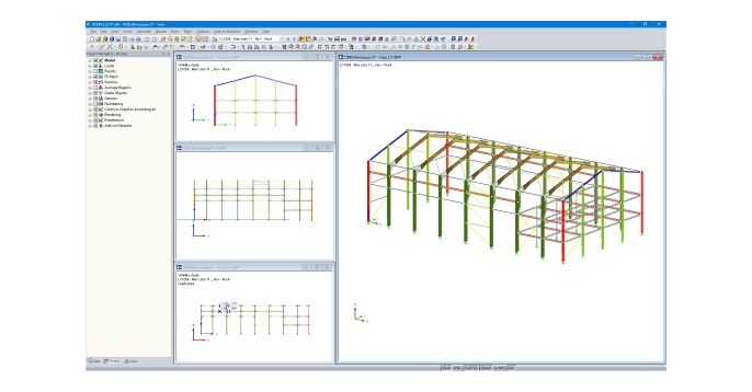 RFEM 中厂房的各种视图 (© Albyr)