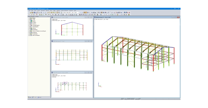 RFEM 中厂房的各种视图 (© Albyr)