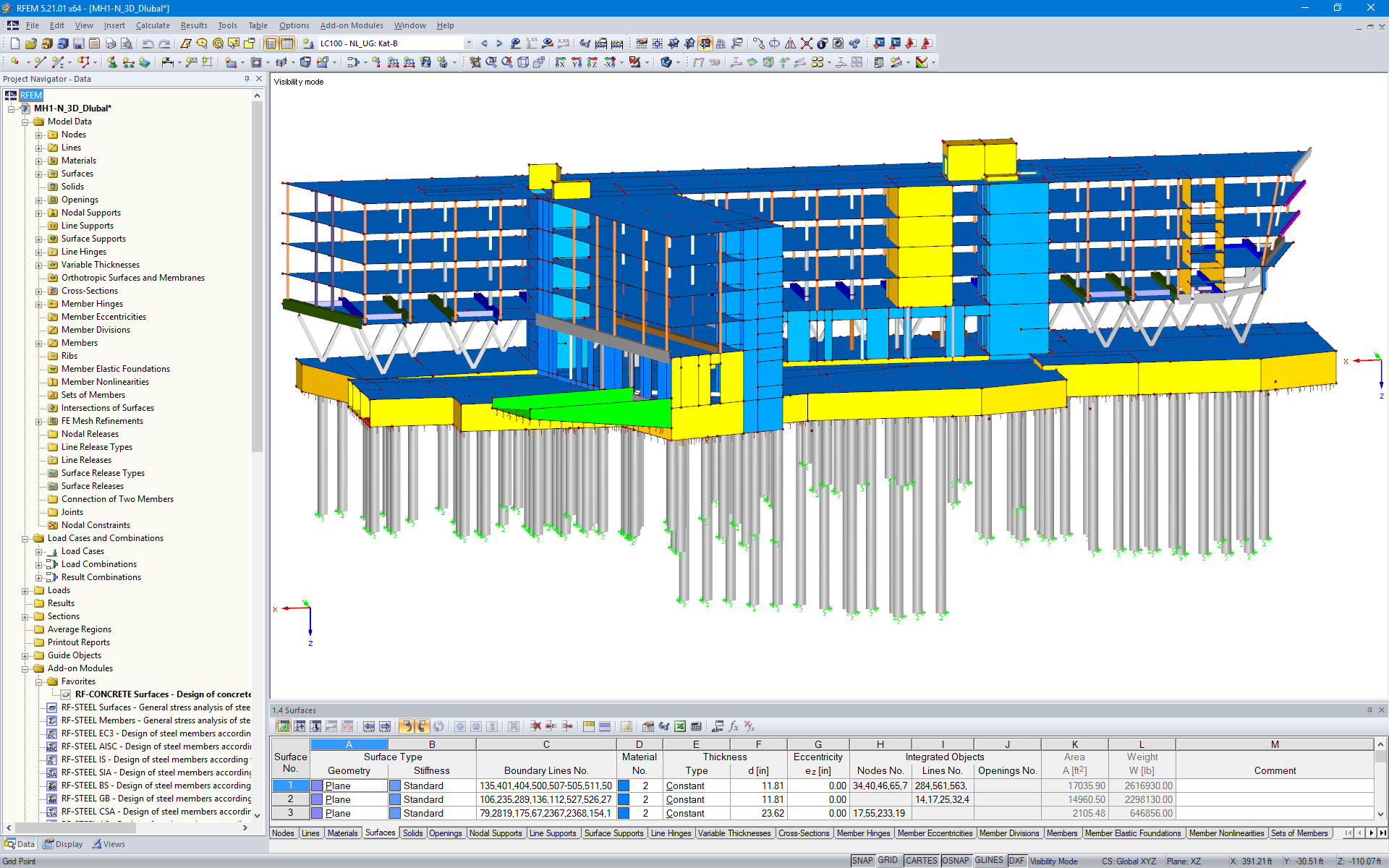 RFEM 中 Funke Media Office 的3D模型（© FCP - Fritsch, Chiari & Partner ZT GmbH）