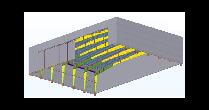 Tekla-Modell der Flugzeughalle (© Metalúrgica Vera S.R.L)