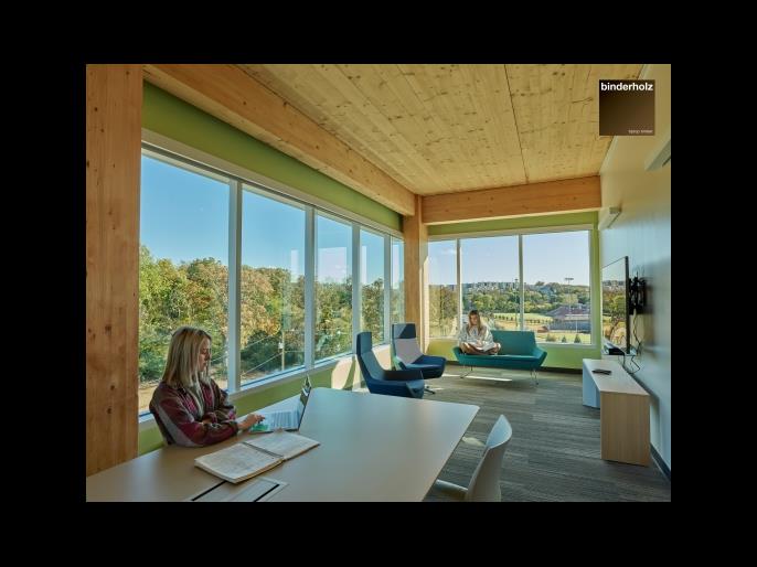 Innenansicht des Studentenwohnheims (© binderholz)