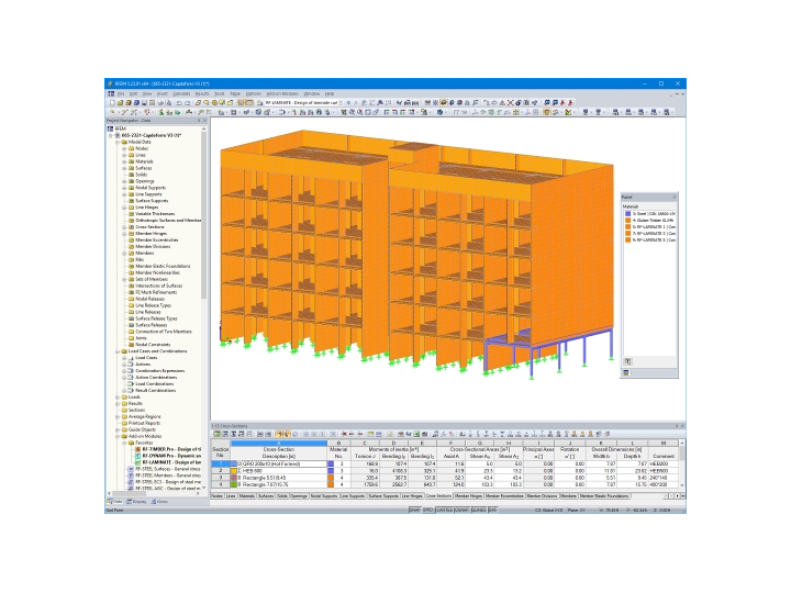 RFEM 中住宅建筑 3D 模型 (© Egoin)