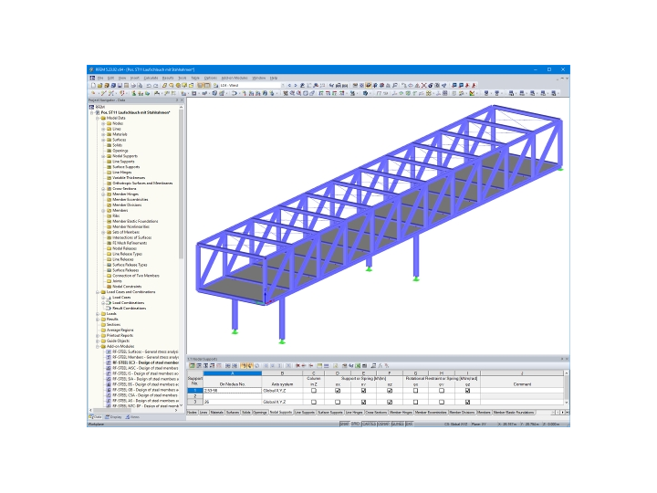 RFEM 空间桁架模型 (© Statik Breinbauer)