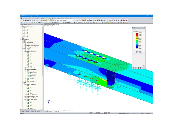 钢-木梁连接局部 RFEM 模型 (© Maderas Besteiro)