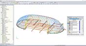 RFEM 穹顶钢结构模型 (© Octatube)