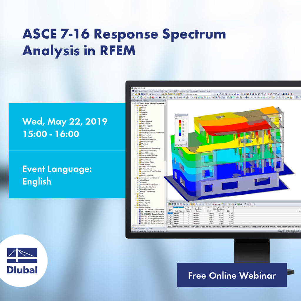 RFEM 中的 ASCE 7-16 反应谱分析