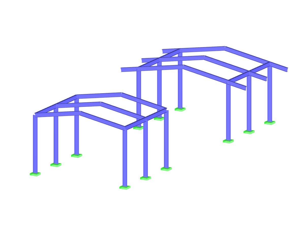 带有或不带有屋盖悬挑的钢框架结构