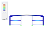 钢结构Halloping屋面平整的屈曲结构，Y轴方向视图，变形