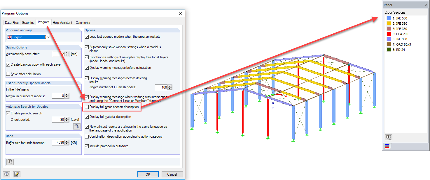 “程序选项”对话框