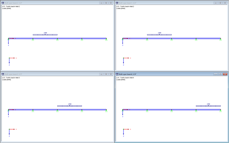 多跨梁的荷载工况