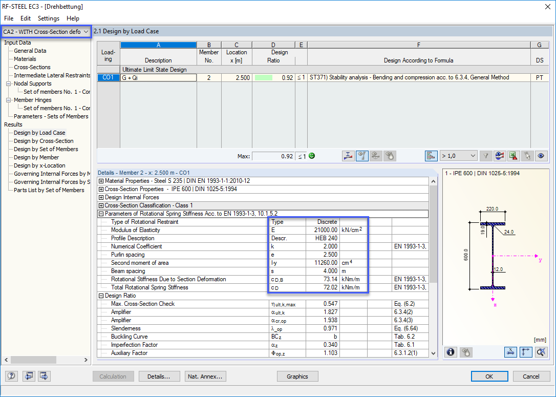 考虑截面变形的转动弹簧