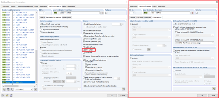 RF-CONCRETE模块的荷载刚度