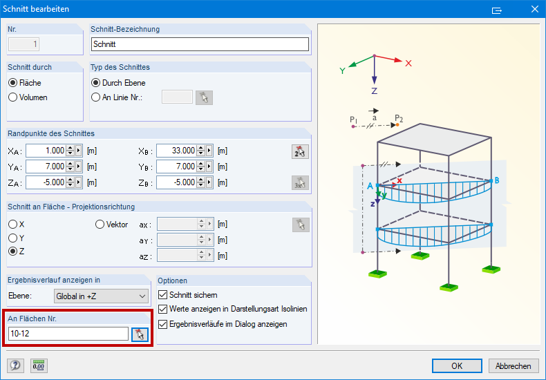 定义的截面面积
