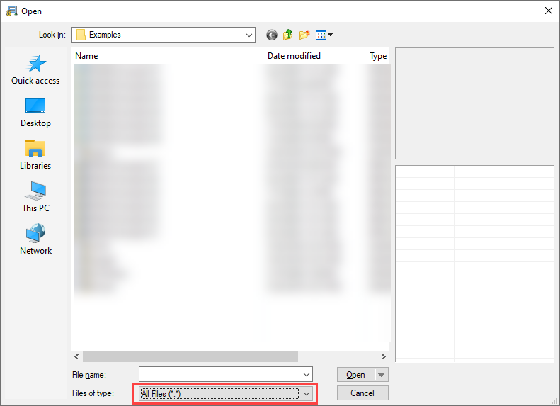 RSTAB 7打开对话框中的文件类型设置