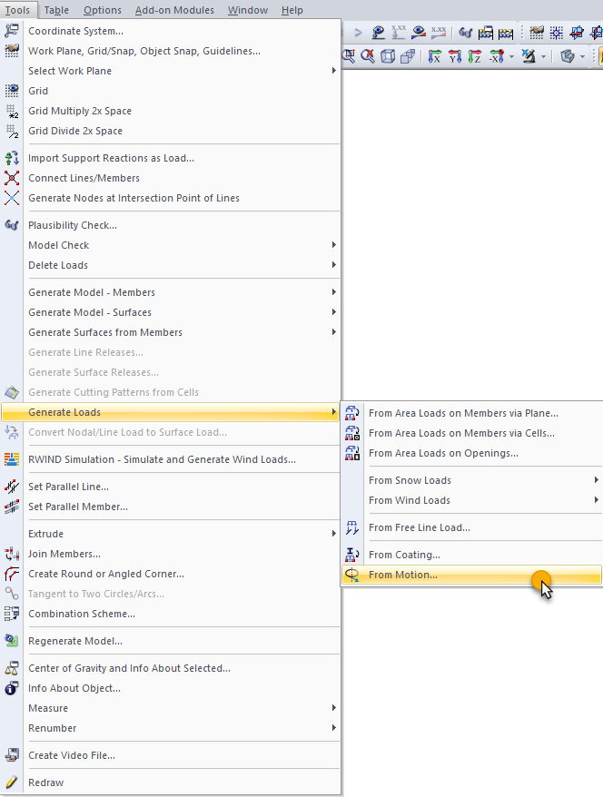 “从运动”生成荷载