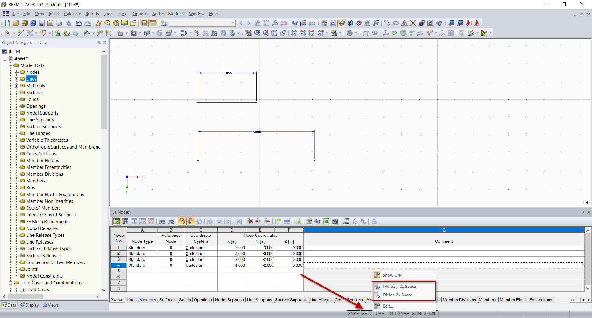 状态栏 -上下文菜单GRID