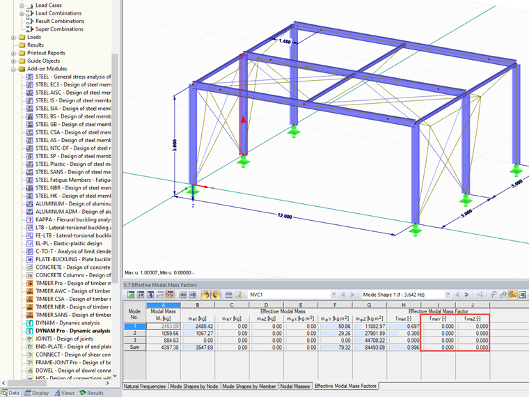 振型有效质量系数