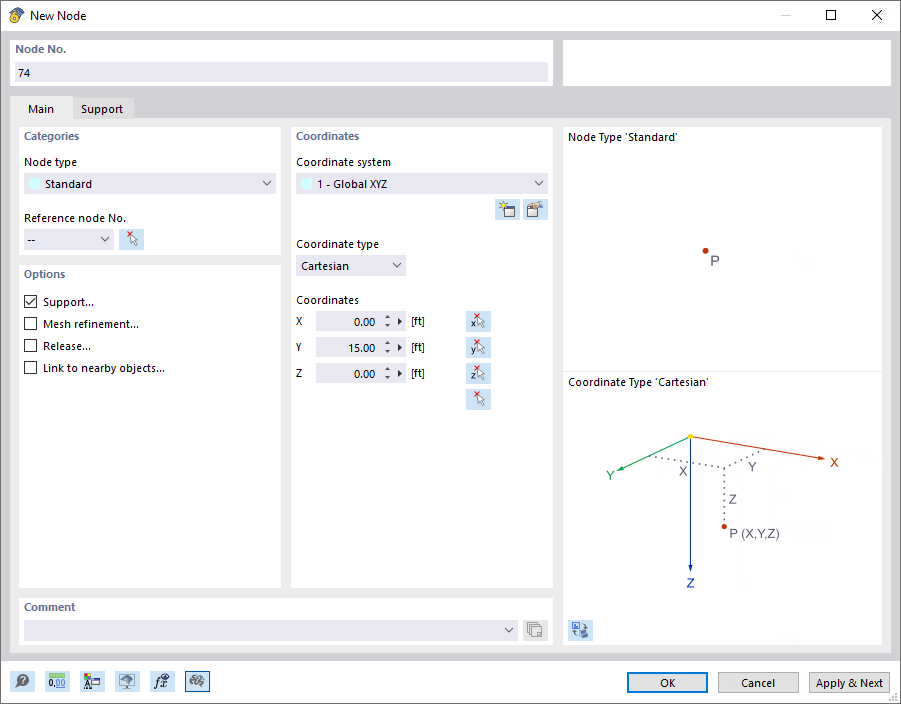 “新建节点”对话框