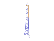 RSTAB 中格构式塔架的 3D 模型 (© TU Dresden)