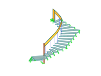 多材料楼梯（木，钢，玻璃）昂蒂布模型（©YLEx）
