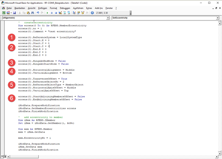 常见问题FAQ 005026 | 如何使用COM接口创建杆件偏心？