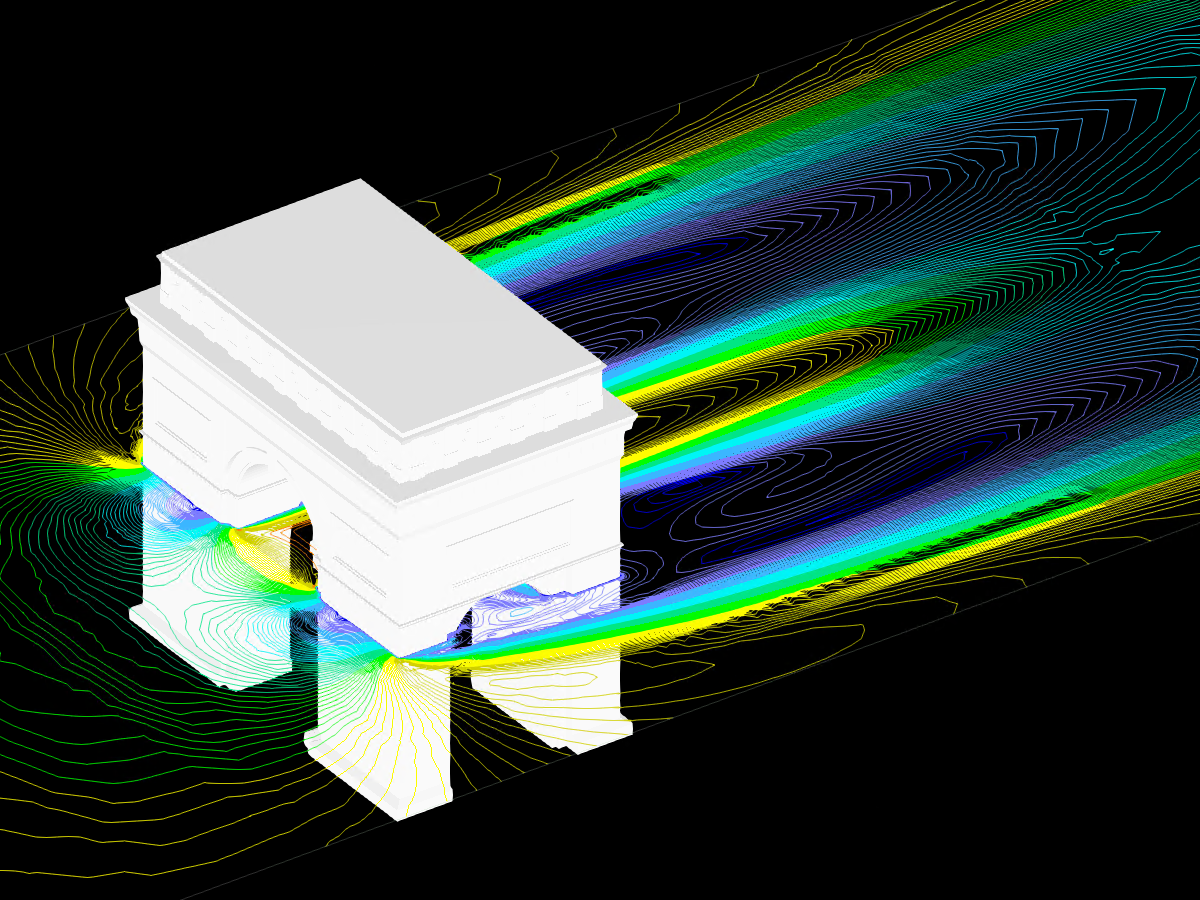 凯旋门，等值线渲染