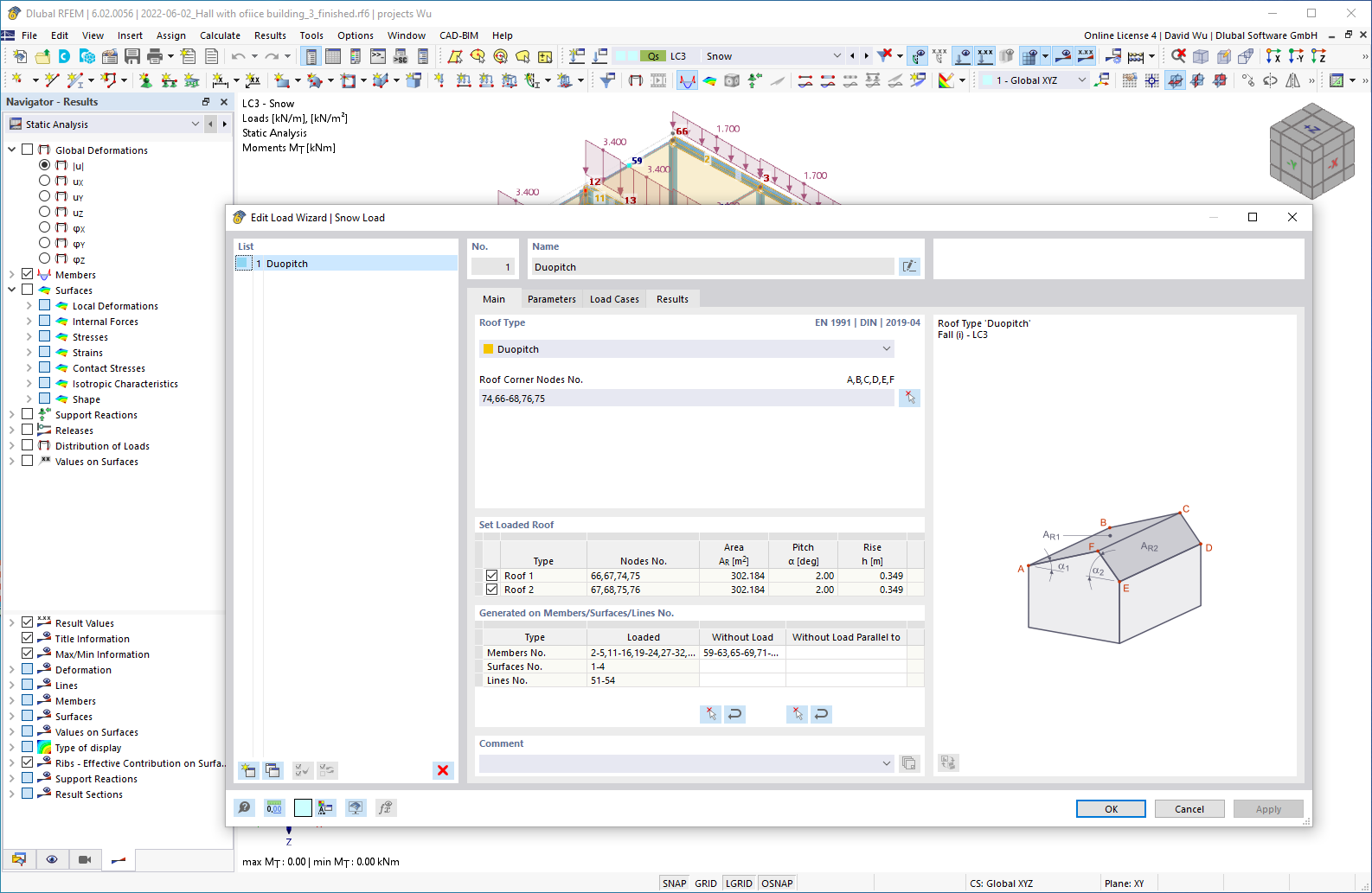 功能特征002012 | 雪荷载的生成