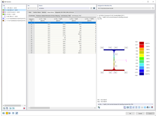 单位截面钢应力