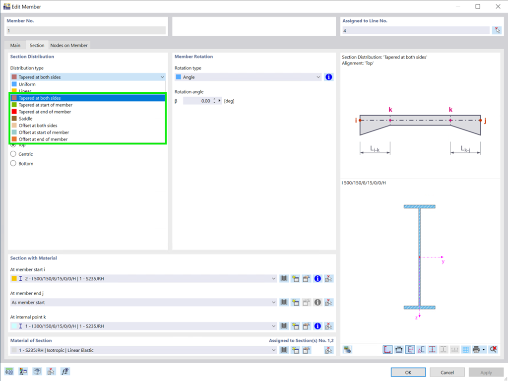截面的分布类型