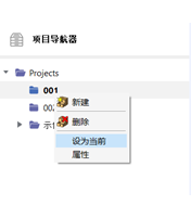 调出项目的上下文菜单