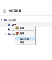 调出项目的上下文菜单