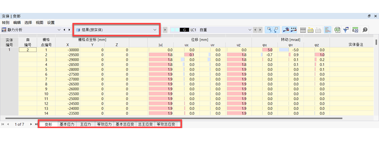 在表格中查看实体的计算结果