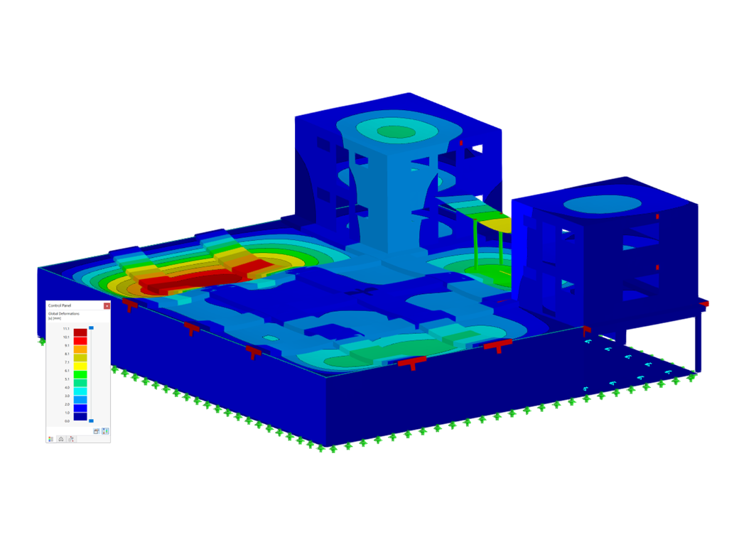 办公楼，地下停车场，变形