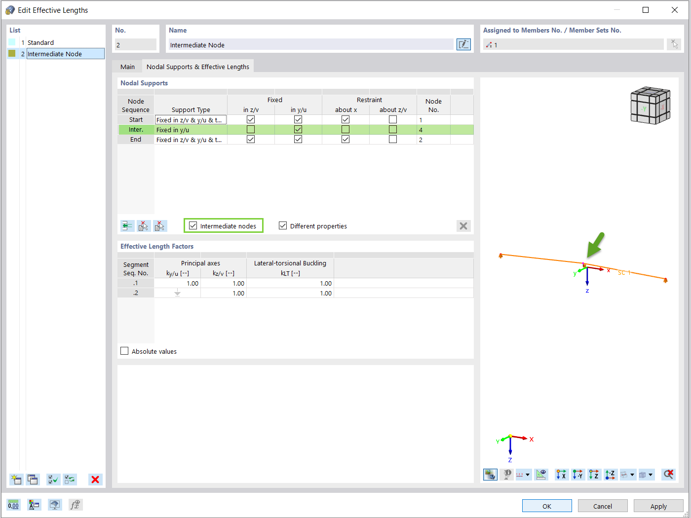 集中精力于锥形和弧形杆件的木结构有效长度和稳定性分析的可视化表示。