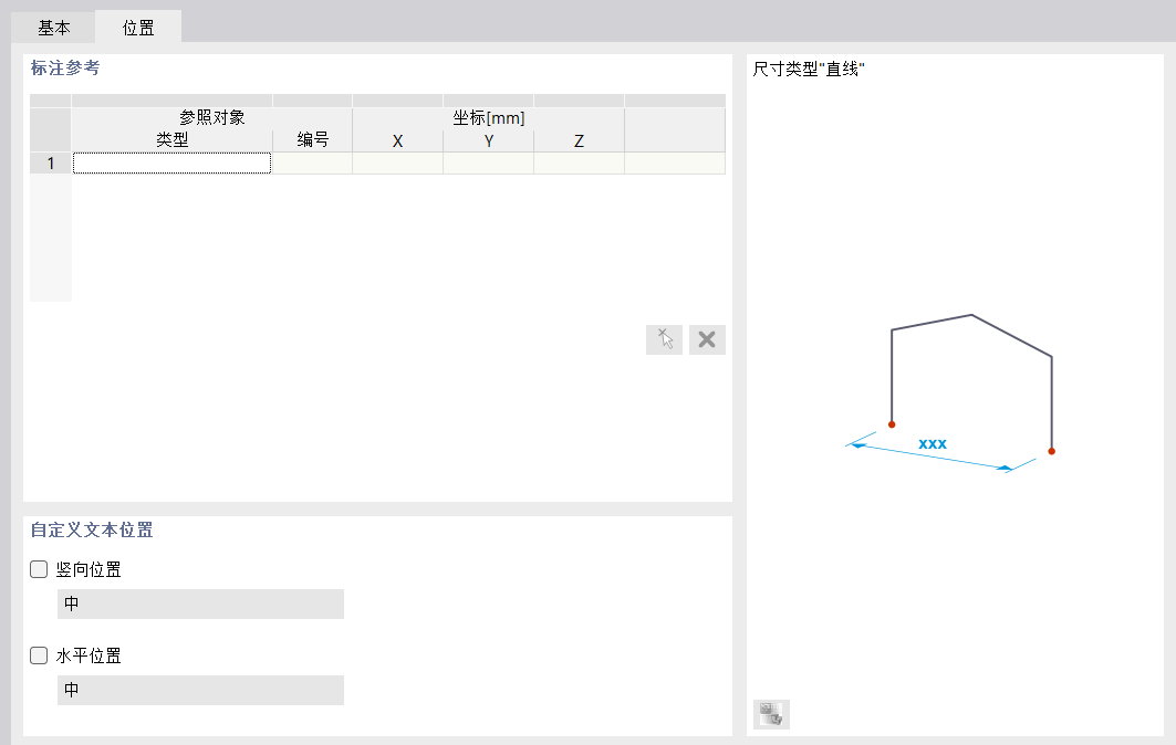 选择尺寸标注的位置