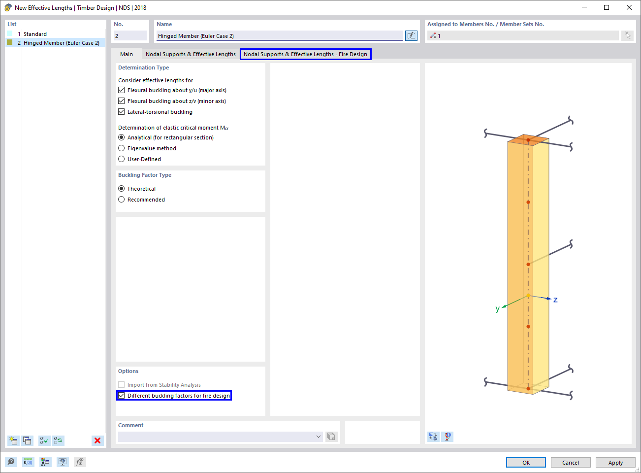 木结构防火设计中有效长度的调整说明。