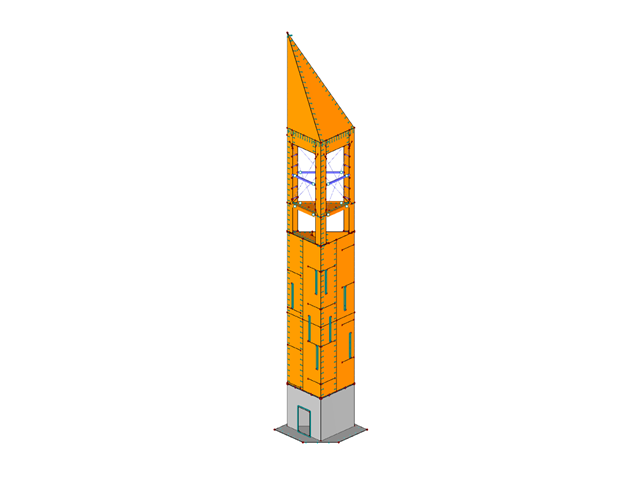 RFEM 中的塔架模型 (© ingwh)